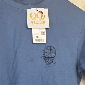 UNIQLO Fujiko‎ 90th Anniversary Kids Doraemon Blue T-Shirt in Size 11-12